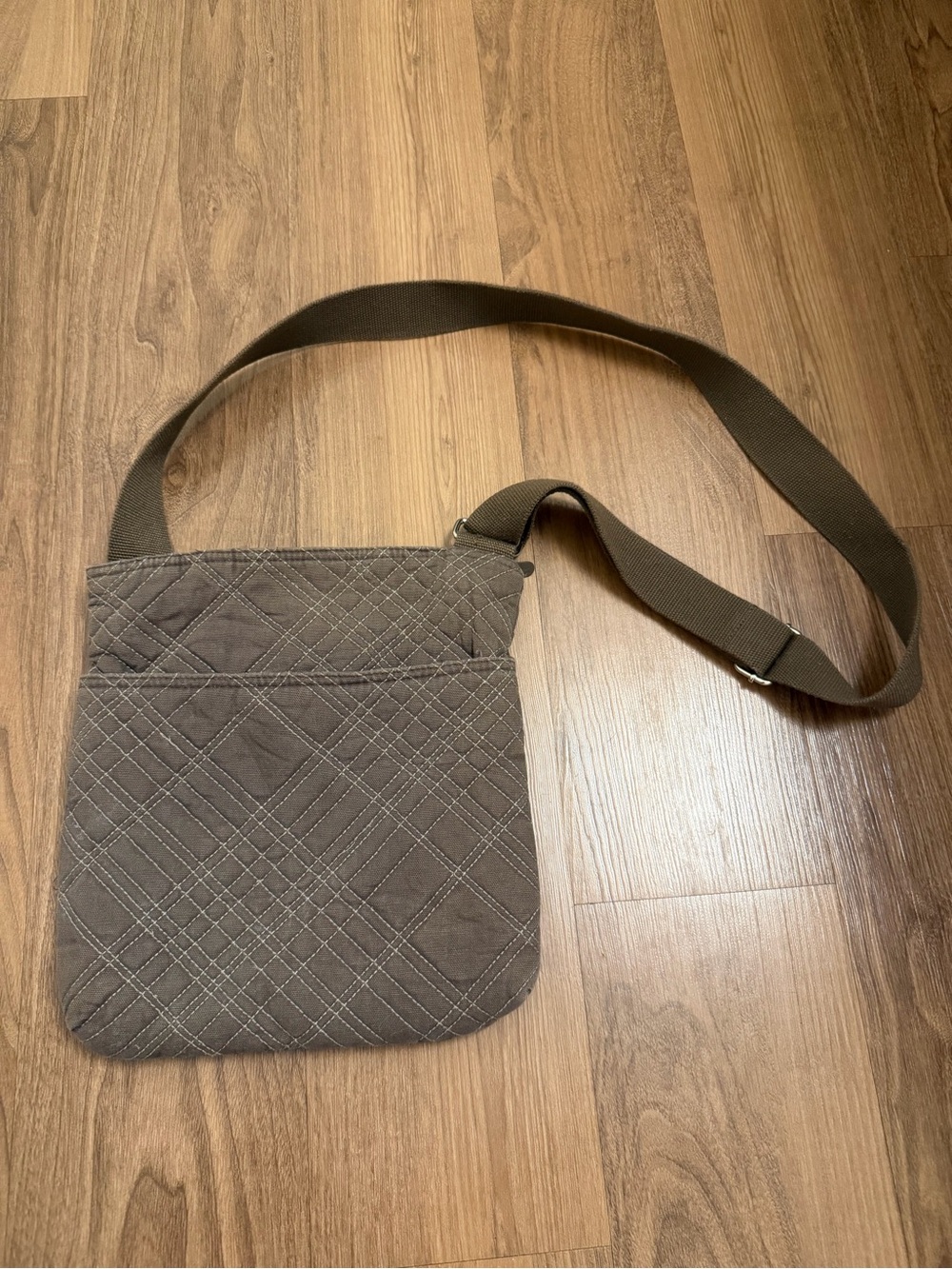 Brown and White Quilted Crossbody Shoulder Bag Thirty One - Picture 3 of 7